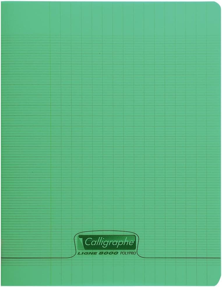 Calligraphe 18105C - Cahier Agrafé Vert 17x22cm 48p Grands Carreaux Polypro