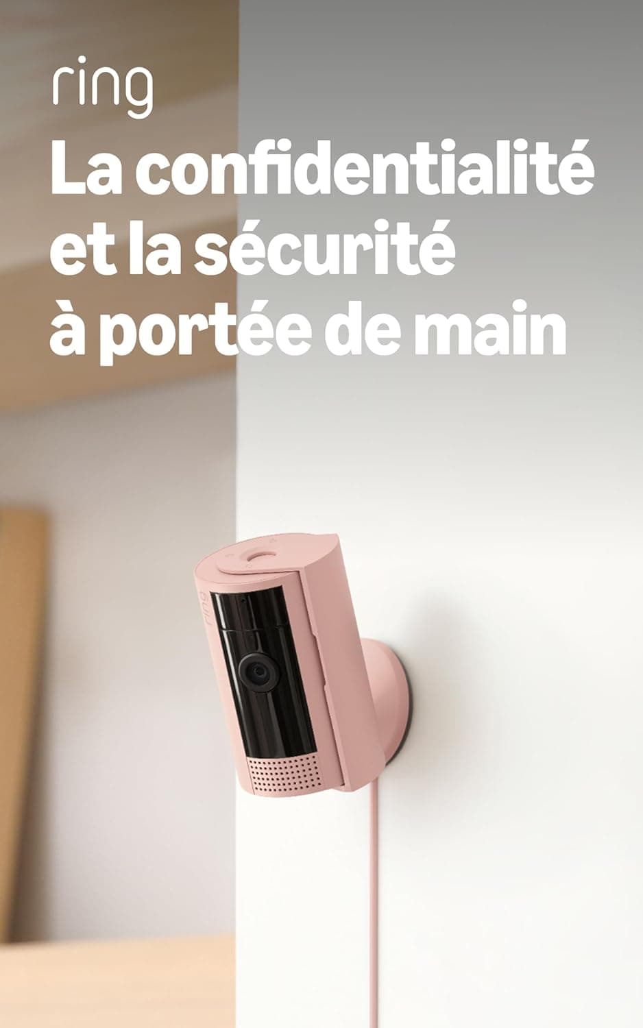 Ring Caméra intérieure (Indoor Camera 2e gén.) | Caméra de surveillance wifi sur secteur pour animaux, vidéo HD 1080p, audio bidirectionnel, cache de confidentialité | Essai Ring Home gratuit 30 j.