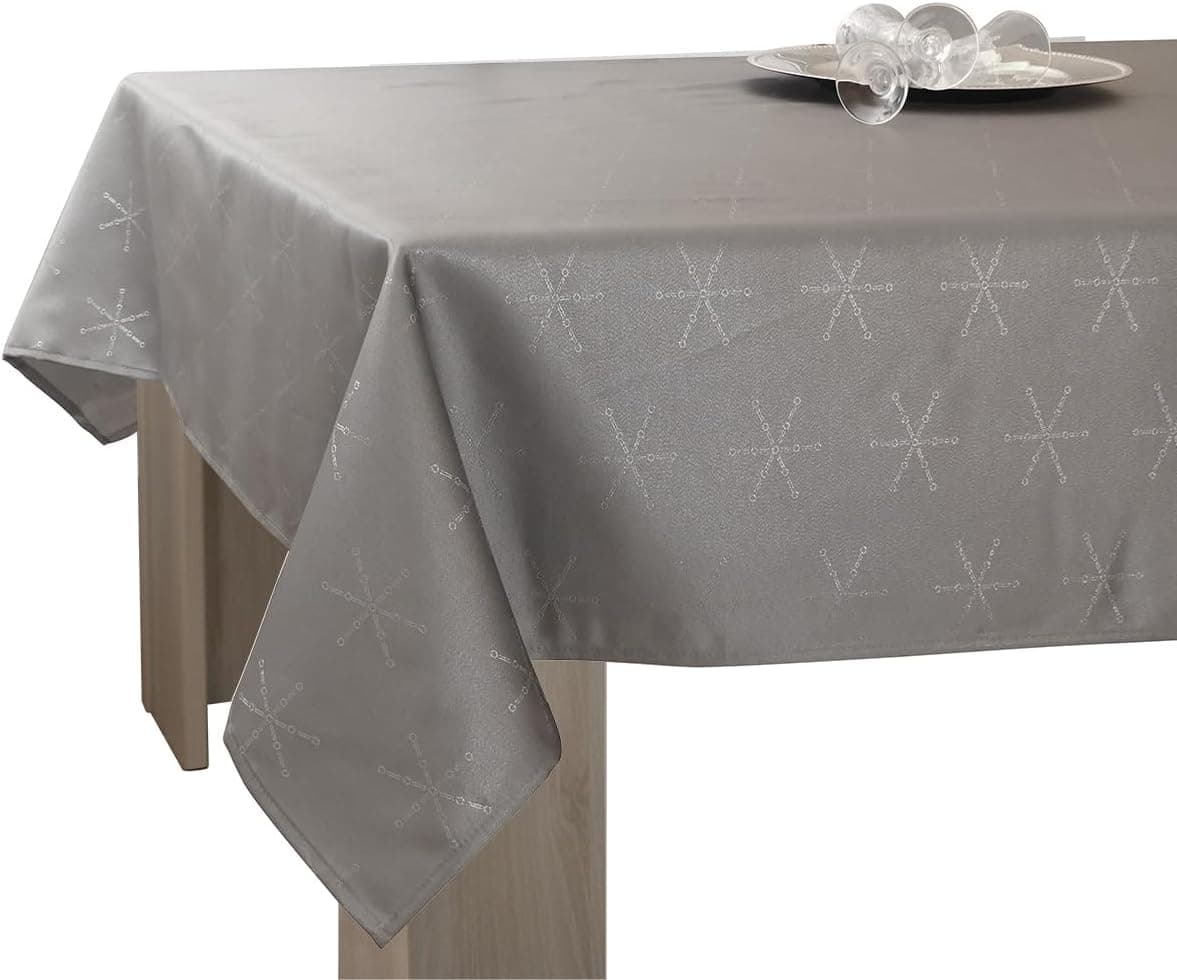 Nappe Lurex Entretien Facile - Gris Argenté - Rectangle 150 x 240 cm