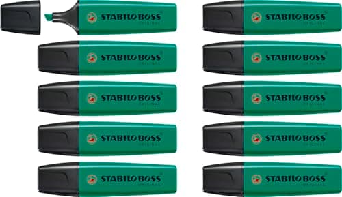 STABILO BOSS ORIGINAL Surligneurs Fluo Lot de 10 Turquoise