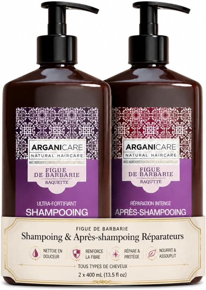 Coffret Duo Figue de Barbarie – Shampoing + Après-shampoing disciplinants anti-frisottis, douceur & brillance – Tous types de cheveux – 2 x 400 ml