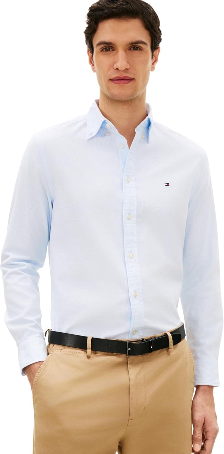 Tommy Hilfiger Flex Dobby SF Shirt Mw0mw29970 Chemise L/S Homme