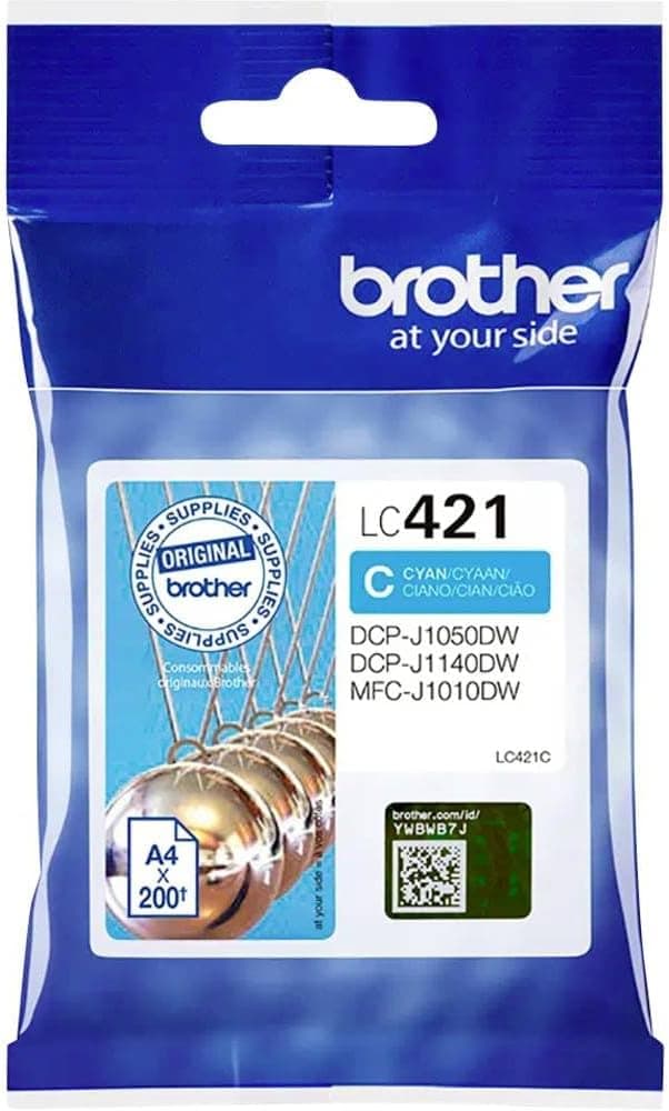 Brother LC421C, Cartouche d’Encre tranparente Originale, Cyan