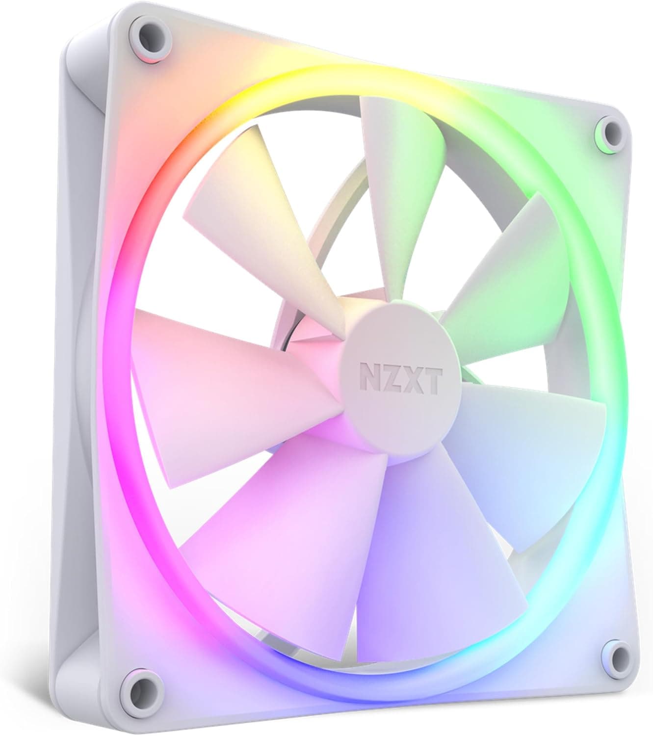 NZXT F140 RGB - Ventilateur de boîtier PC 140mm PWM RGB - Blanc