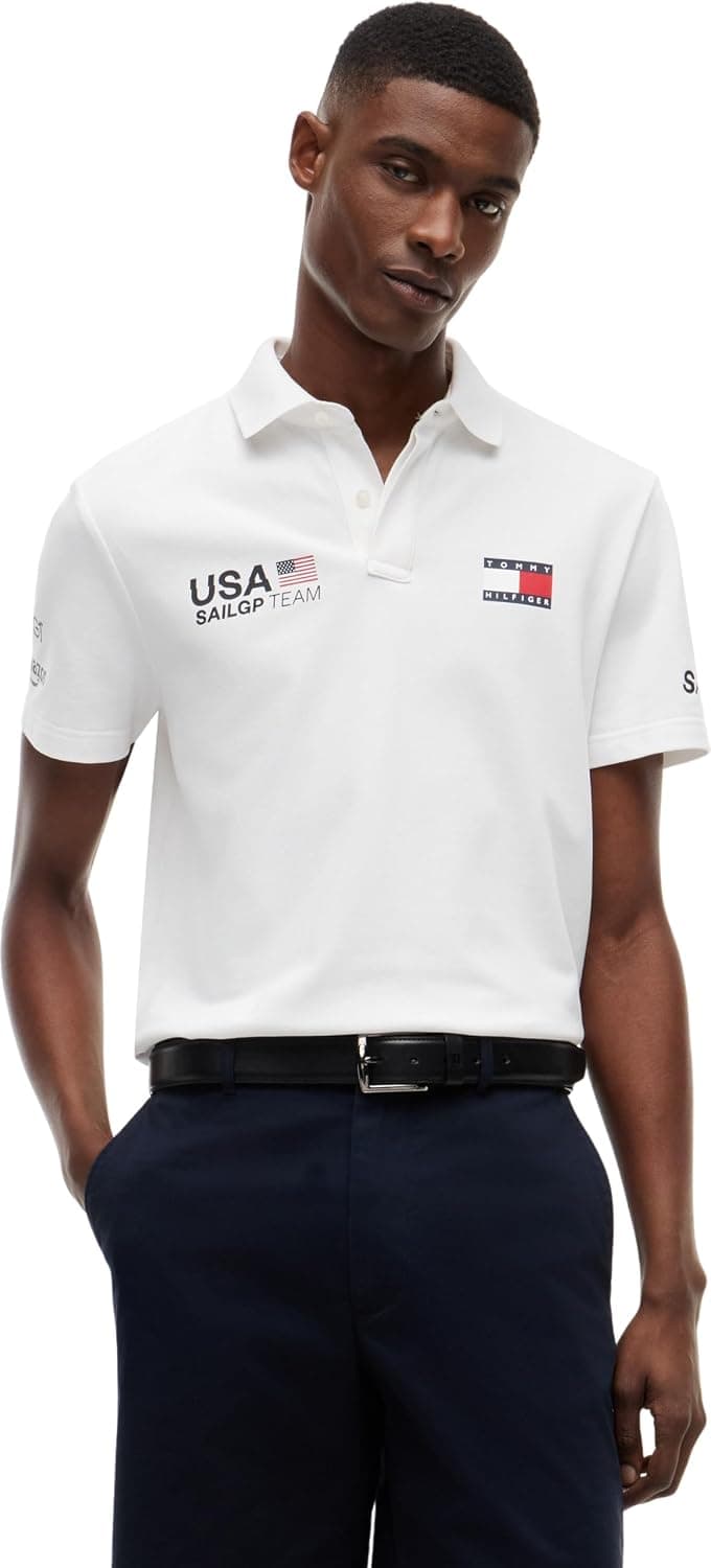 Tommy Hilfiger Homme Polo à Manches Courtes US SailGP Replica Regular Fit