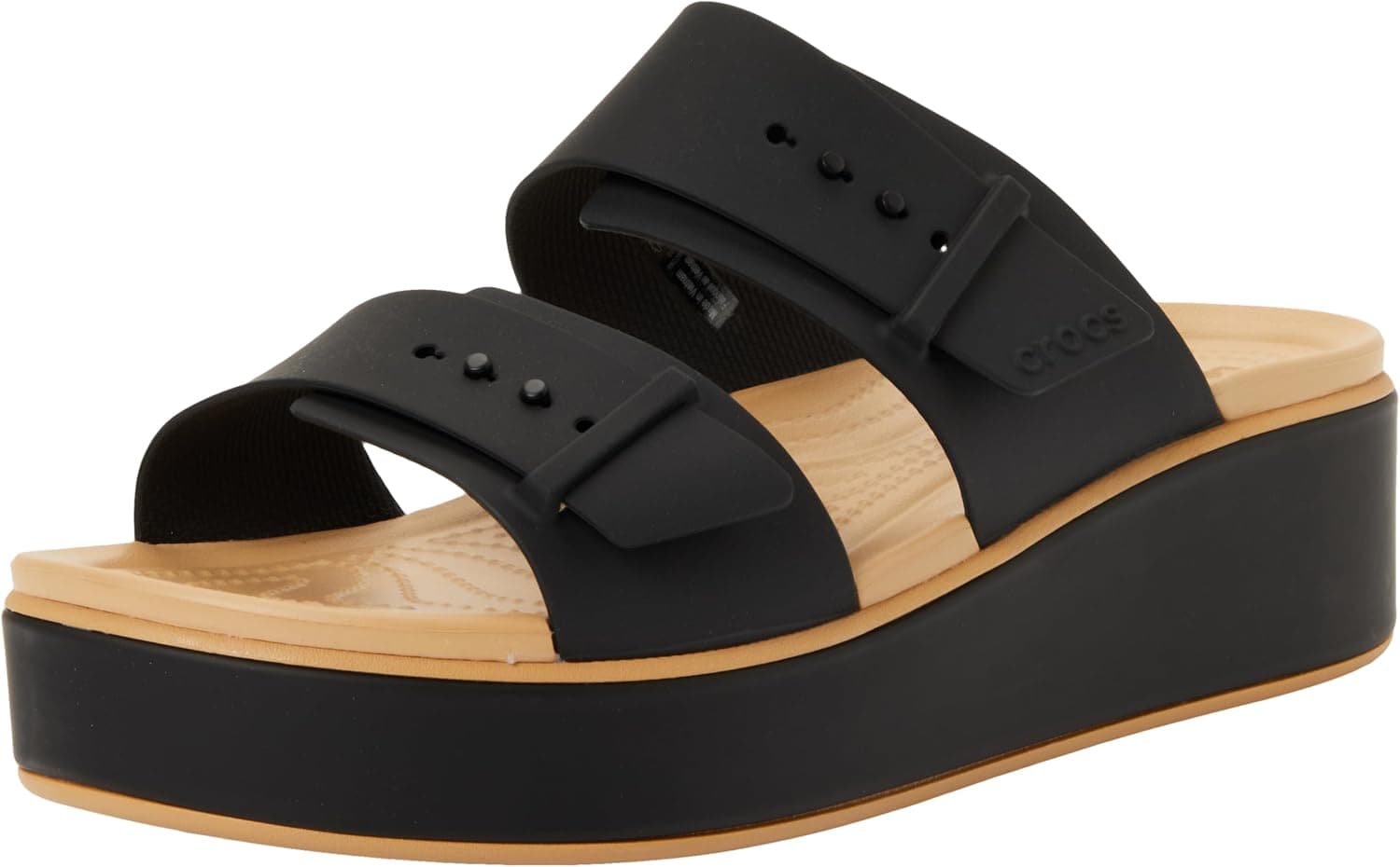 Crocs Femme Brooklyn Buckle Matte Wrap Low Wedge Sandale cale