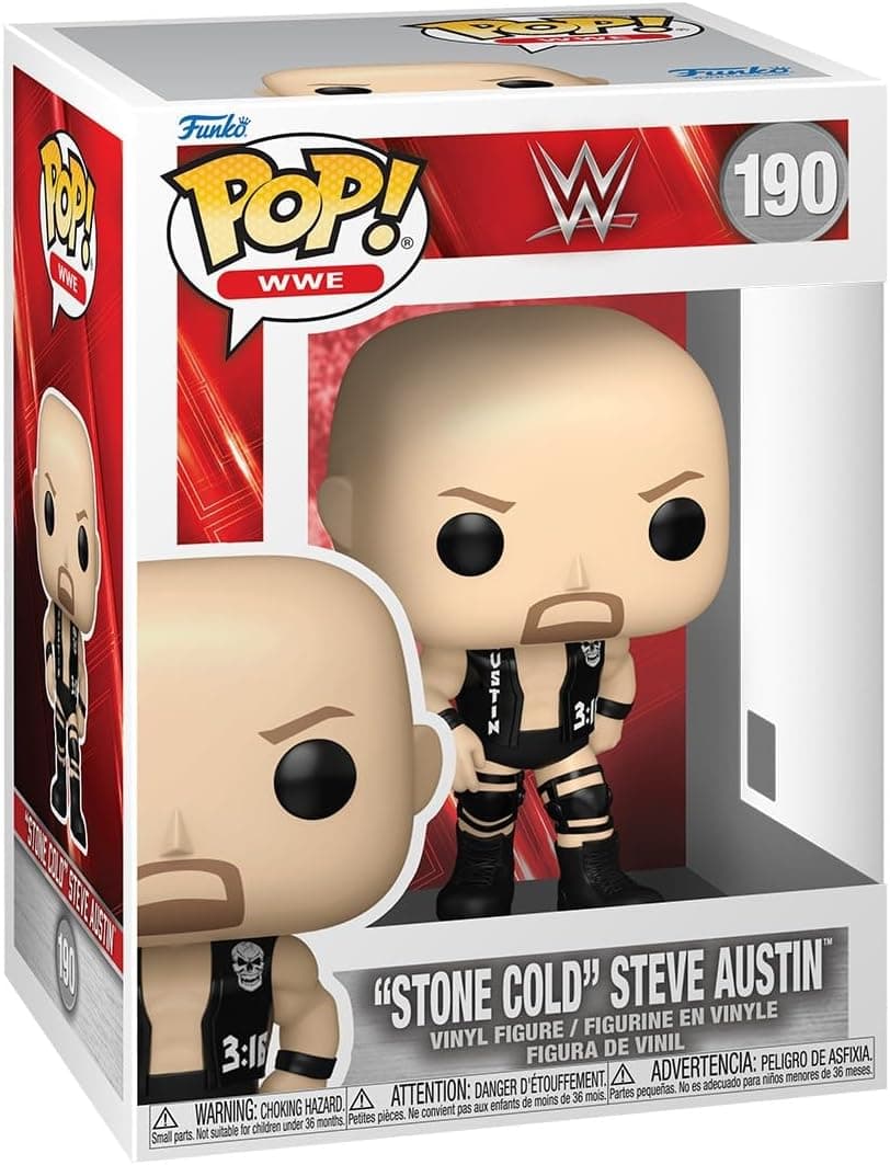 Funko Pop! WWE: WWE 8 - Stone Cold Steve Austin Cold - Figurine en Vinyle à Collectionner - Idée de Cadeau - Produits Officiels - Sports Fans