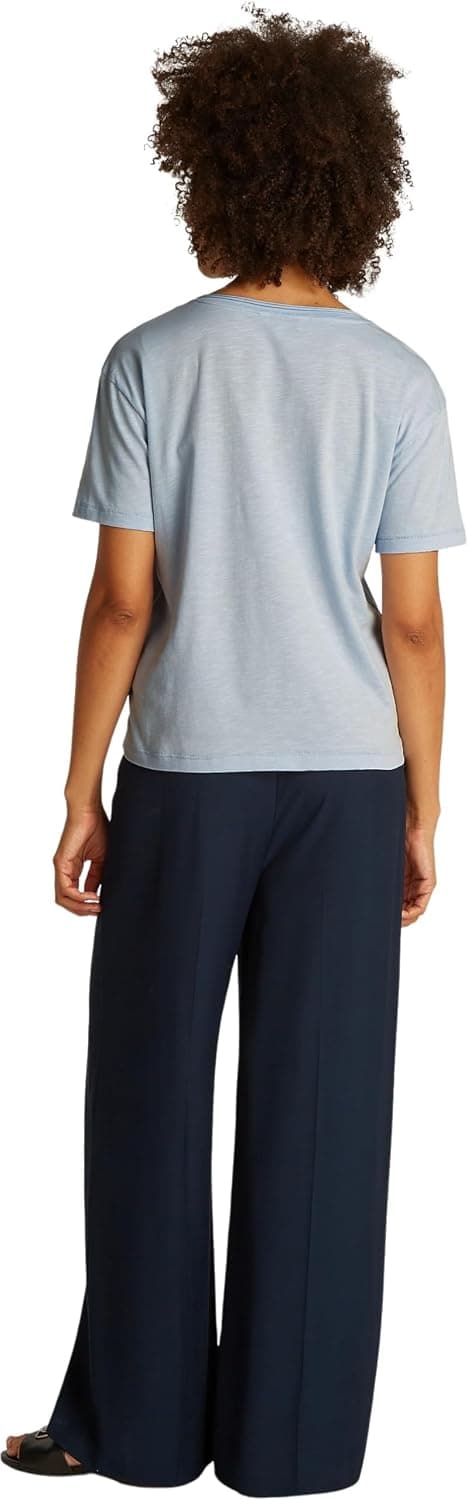 Tommy Hilfiger T-Shirt Manches Courtes Femme avec Col en V