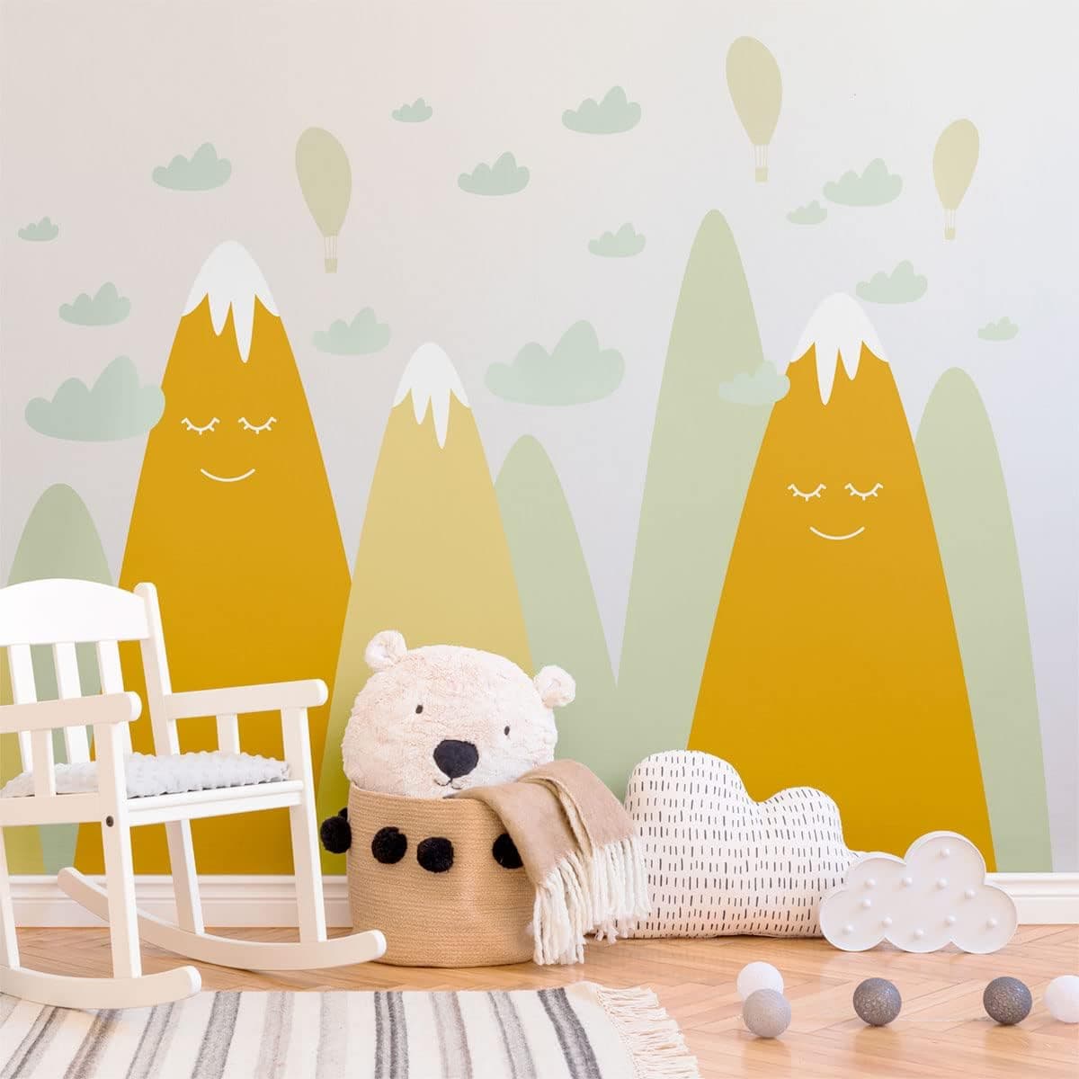 Stickers muraux Enfants - Décoration Chambre bébé - Autocollant Sticker Mural géant Enfant Montagnes scandinaves EMAKA - 40x60cm