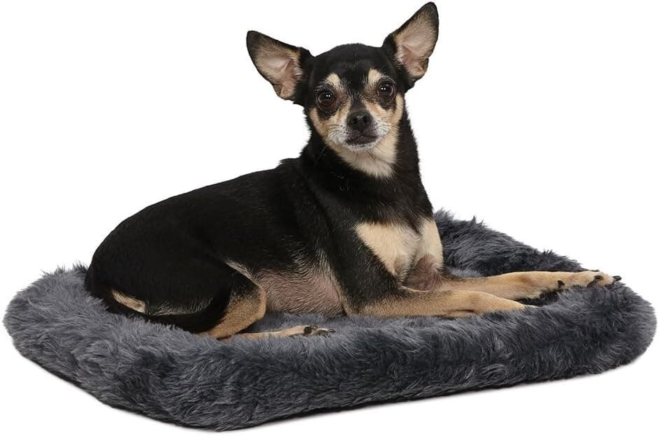 MidWest Homes for Pets 40218-GY Lit à traversin pour chien 45,72 cm de long - Lit pour chien ou chat avec traversin confortable ; idéal pour les races de chiens miniatures ; gris