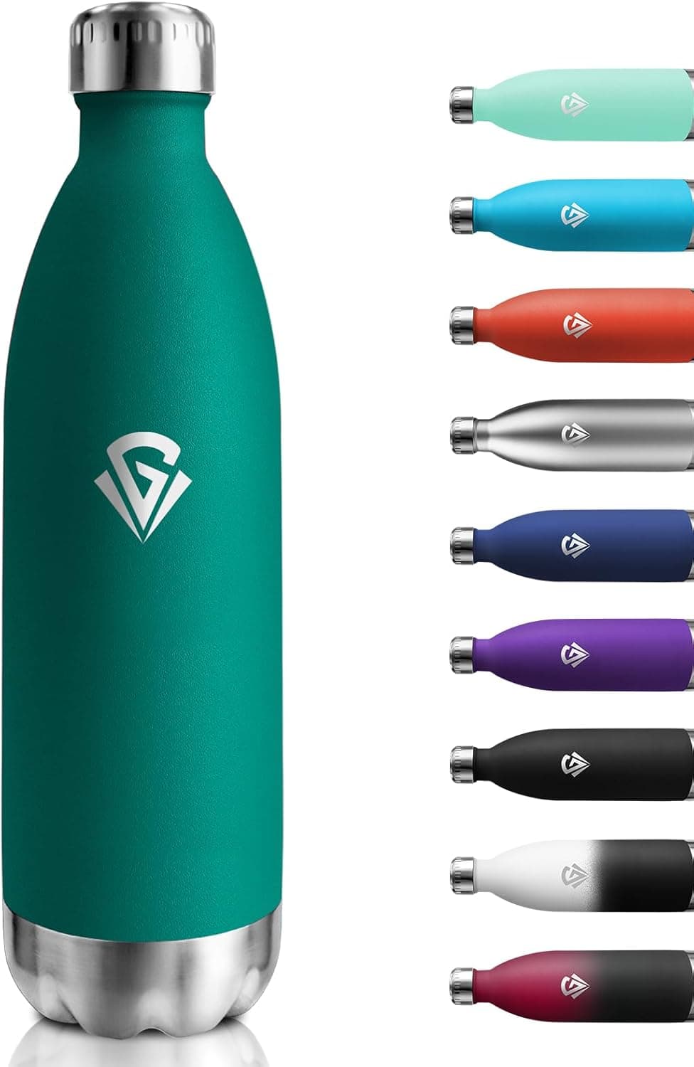 Bouteille Isotherme 1L, Bouteille d'eau Inox Double Paroi Réutilisable, Gourde Métal sans BPA, Bouteille Étanche, Gourde Sport Yoga Bureau École Randonnée Voyage Camping, pour Enfant ou Adulte