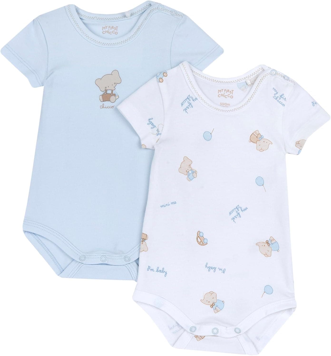 Chicco, Body Bébé Fille et Garçon, Ouvertures aux Epaules, Conçu en Italie, Vêtements Bébé Fille et Garçon 0-24 Mois, Idées Cadeaux Naissance