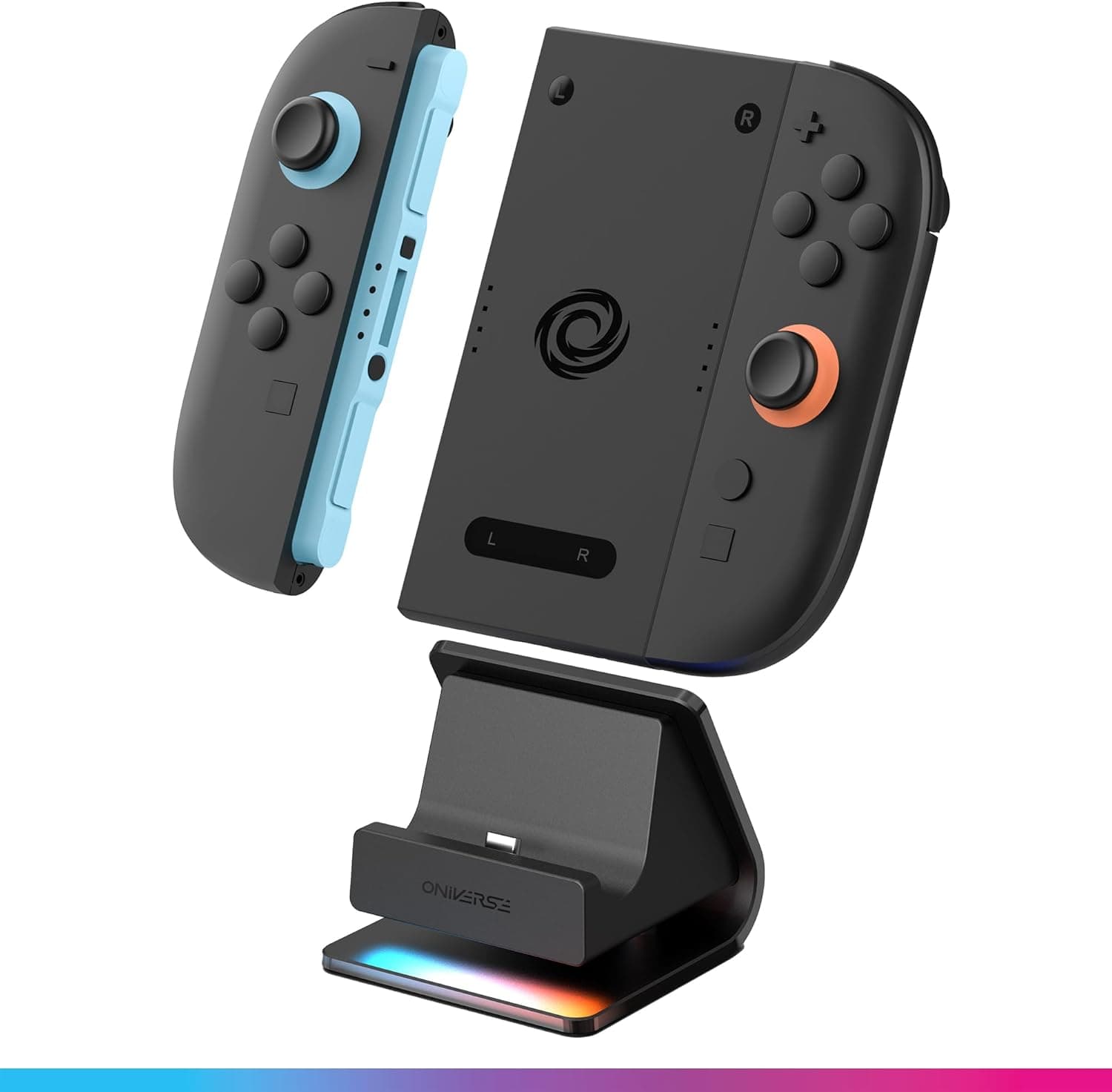 Chargeur Manette pour Switch 2 - Fusion Dock - Station de Charge Joycon 2 Compatible avec Nintendo Switch 2, USB-C, Port USB-A pour Manette supplémentaire, 8 Modes d’Éclairage