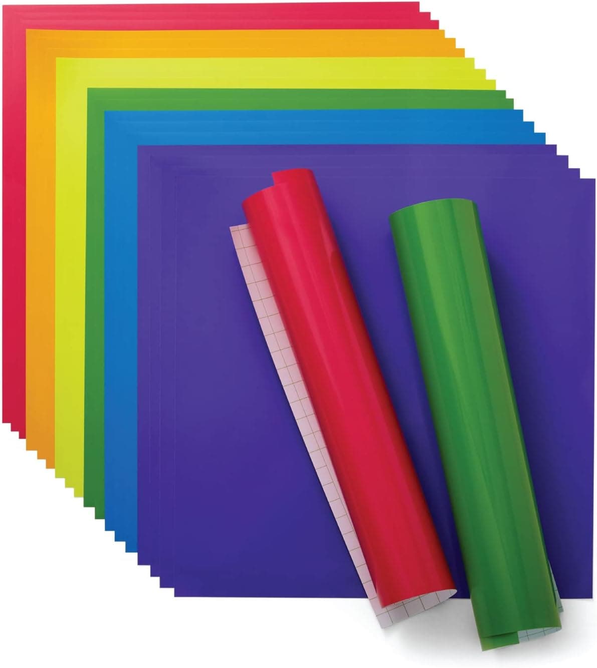 Cricut Vinyle Permanent | Rainbow | 30,5cm x 30,5cm (12" x 12") | 20 x Feuilles de Vinyle Adhésif | Compatible avec toutes les machines de découpe Cricut