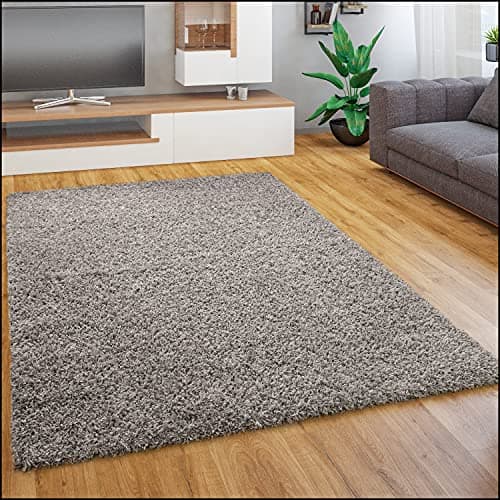 Paco Home Tapis Salon Poil Long Shaggy 140x200 cm Gris