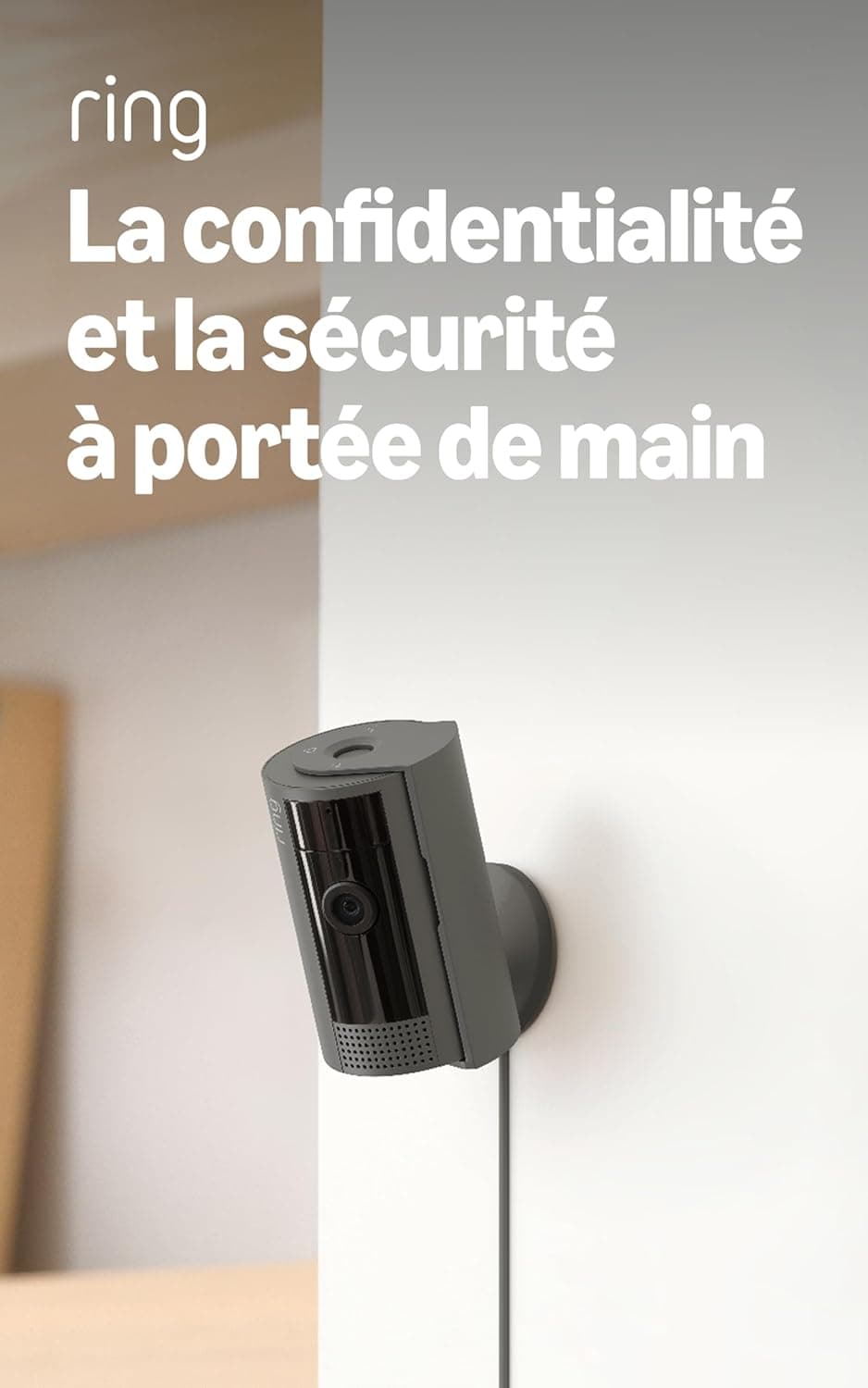 Ring Caméra intérieure (Indoor Camera 2e gén.) | Caméra de surveillance wifi sur secteur pour animaux, vidéo HD 1080p, audio bidirectionnel, cache de confidentialité | Essai Ring Home gratuit 30 j.