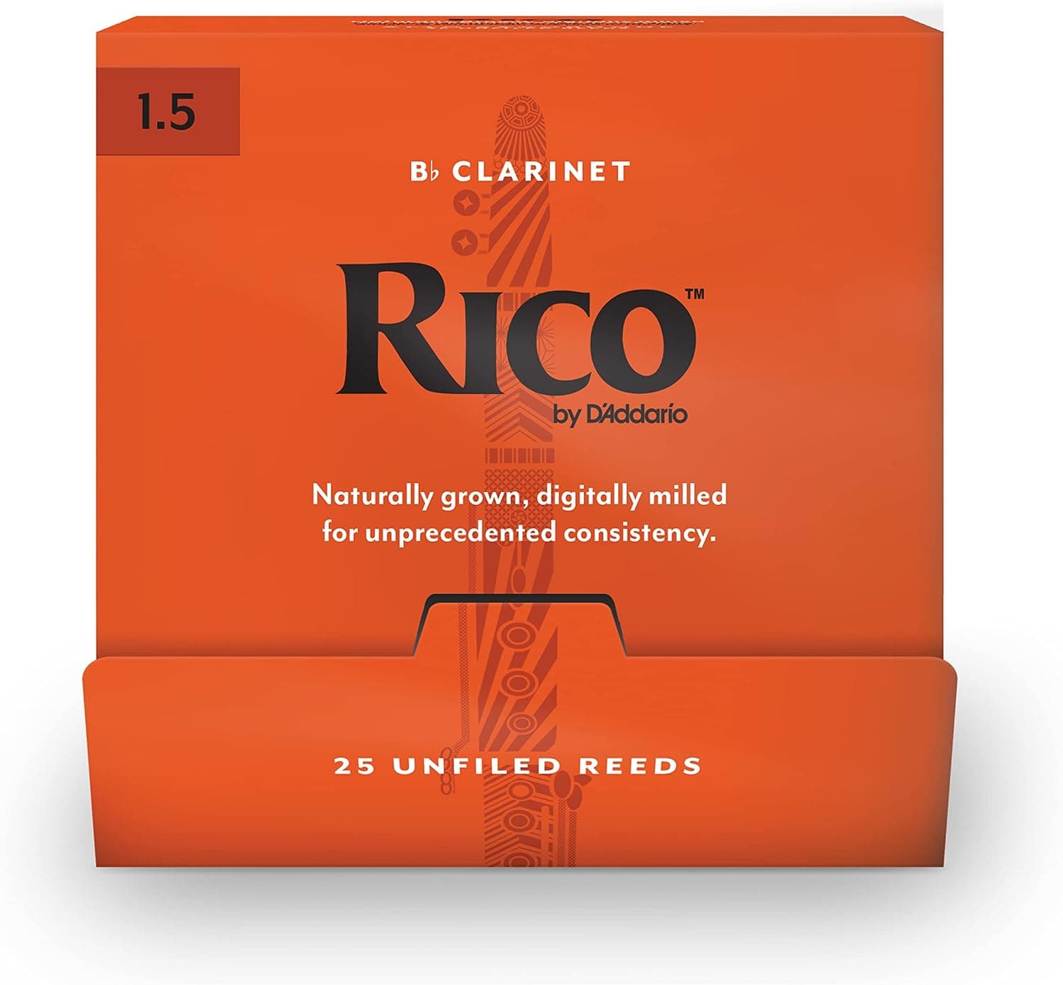Anches Rico Organic Clarinette Sib, Force 1.5, Pack de 25