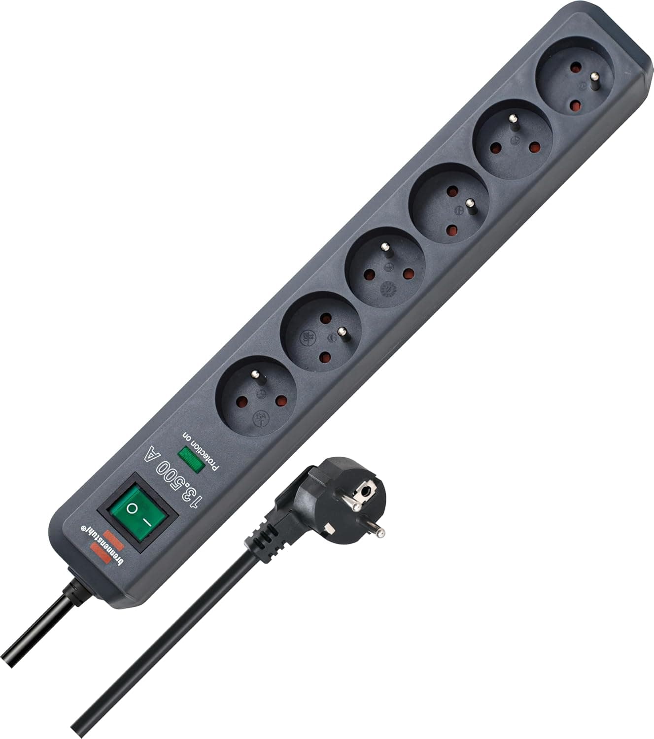 Brennenstuhl Bloc multiprise Eco-Line 6 prises en quinconce, 1,5m H05VV-F