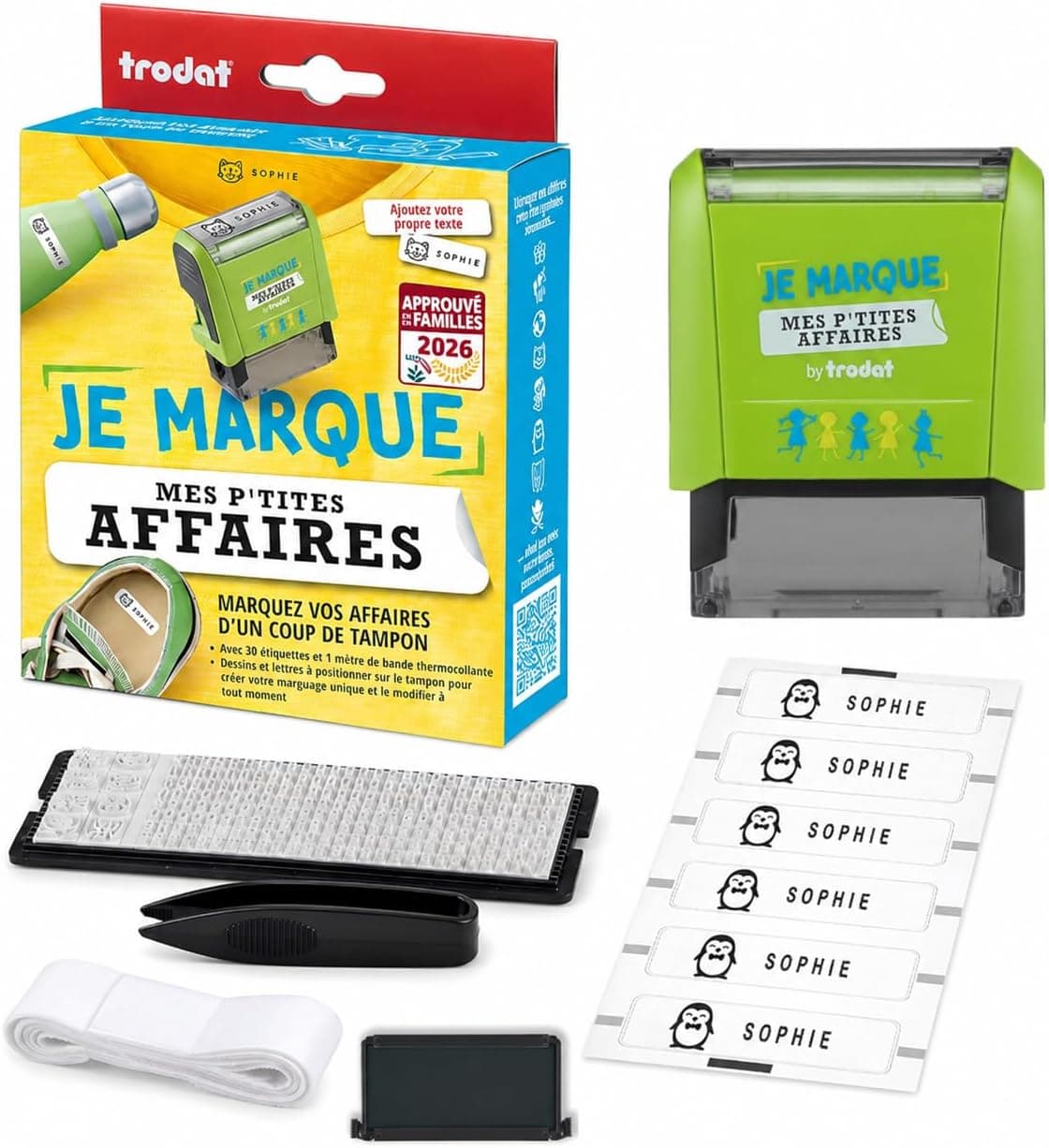 Trodat Je marque mes p'tites affaires - Kit tampon à personnaliser soi-même