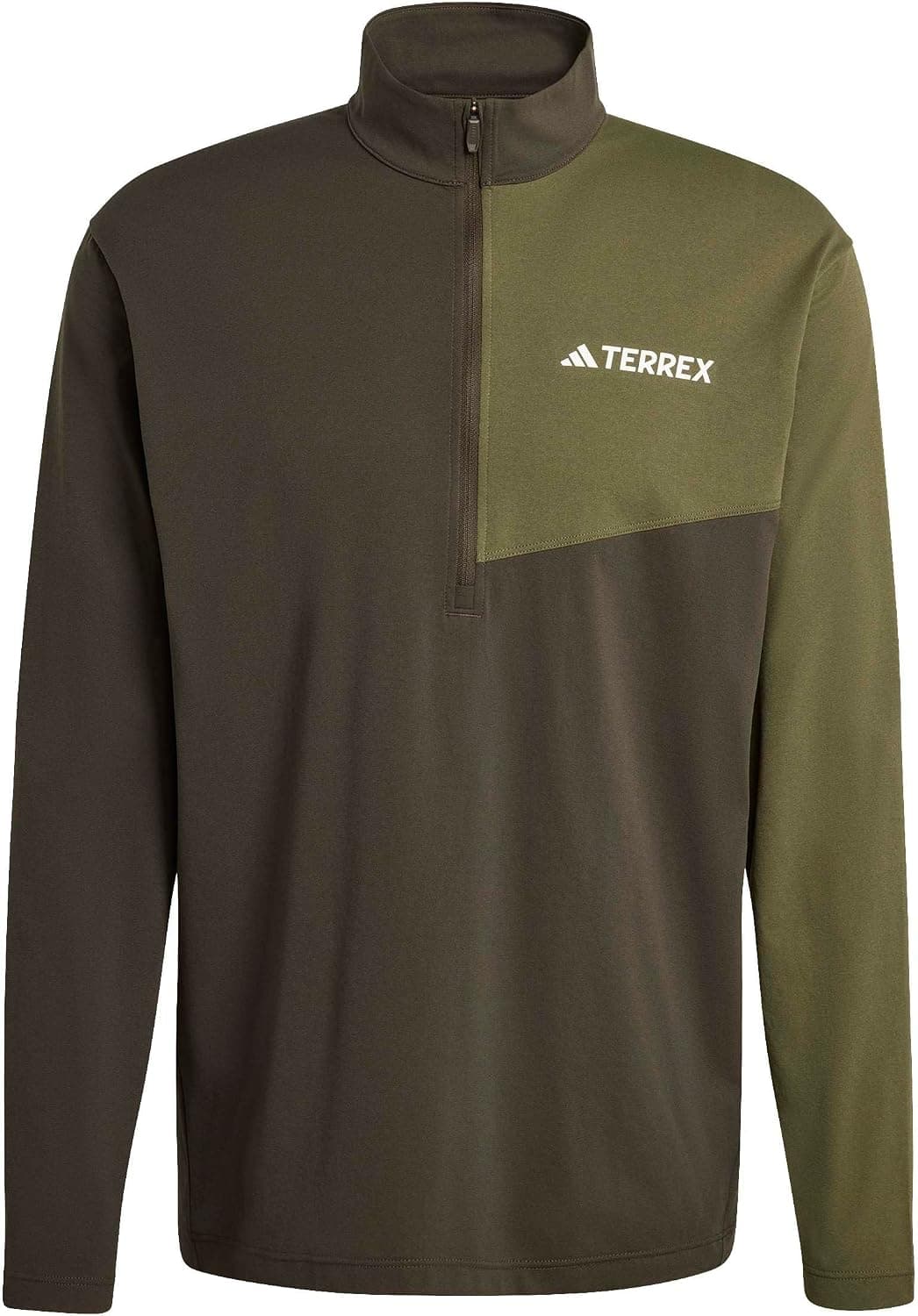 adidas Men's T-Shirt Manches Longues et Zip 1/2 Terrex Multi Climacool