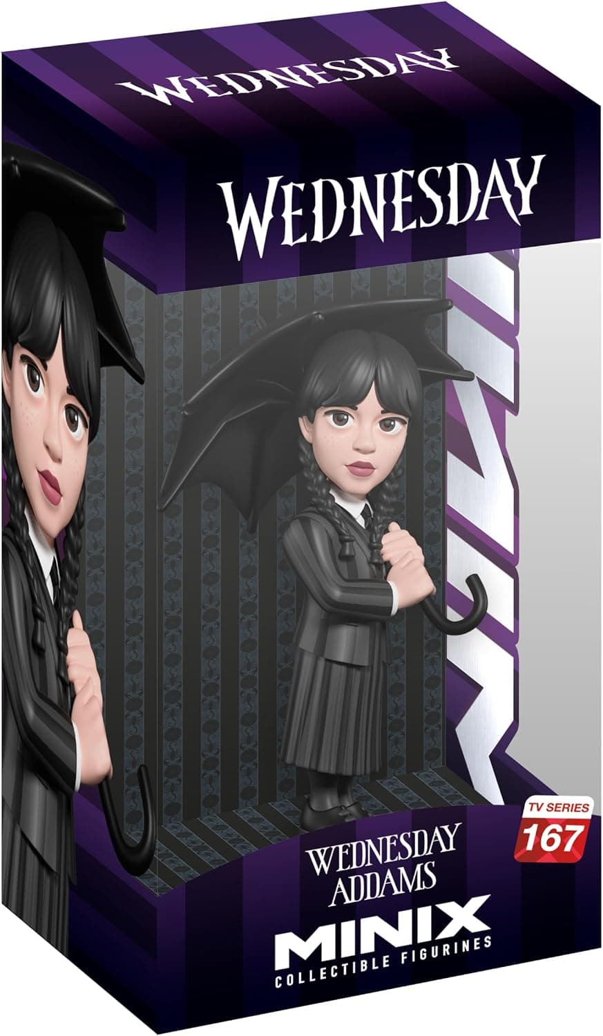 MINIX - TV Series #167 - Wednesday - Mercredi Addams Parapluie - Figurine à Collectionner 12 cm