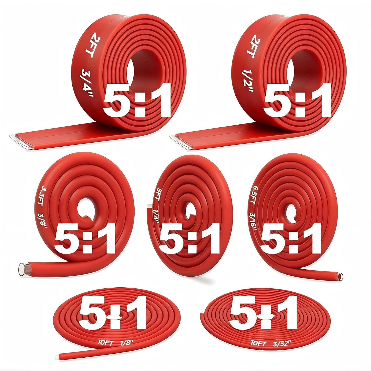 5:1 Kit Gaine Thermorétractable 7 Tailles, 12m Double Paroi avec Adhésif Intérieur Étanche, Gaine Thermorétractable Marine pour Isolation Câble Électrique Auto, Marine, Caravane & Réparation DIY