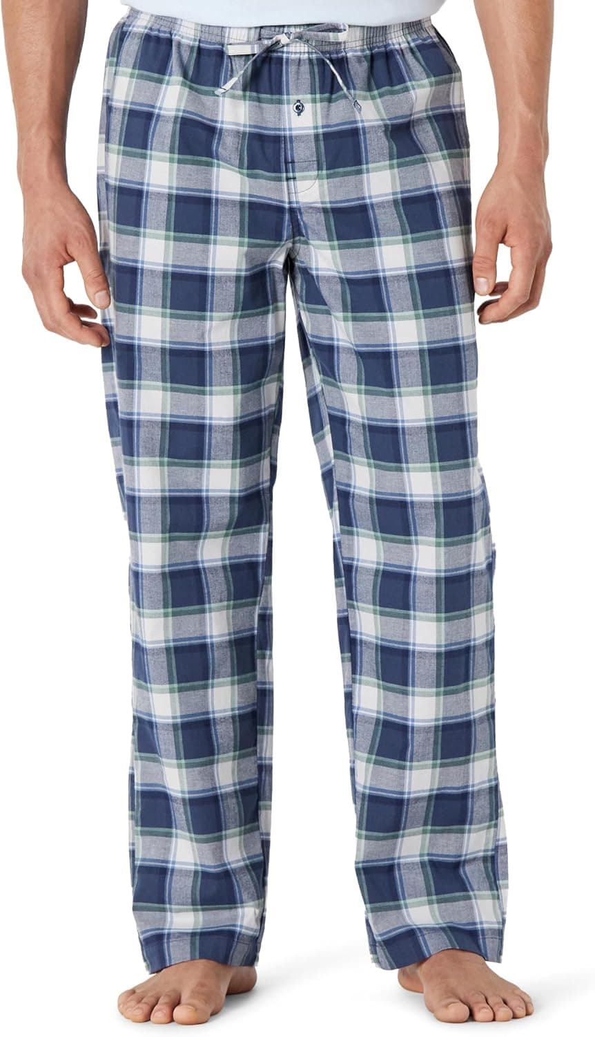 Amazon Essentials Pantalon de Pyjama en Popeline de Coton avec Cordon de Serrage à la Taille, Coupe Droite Homme