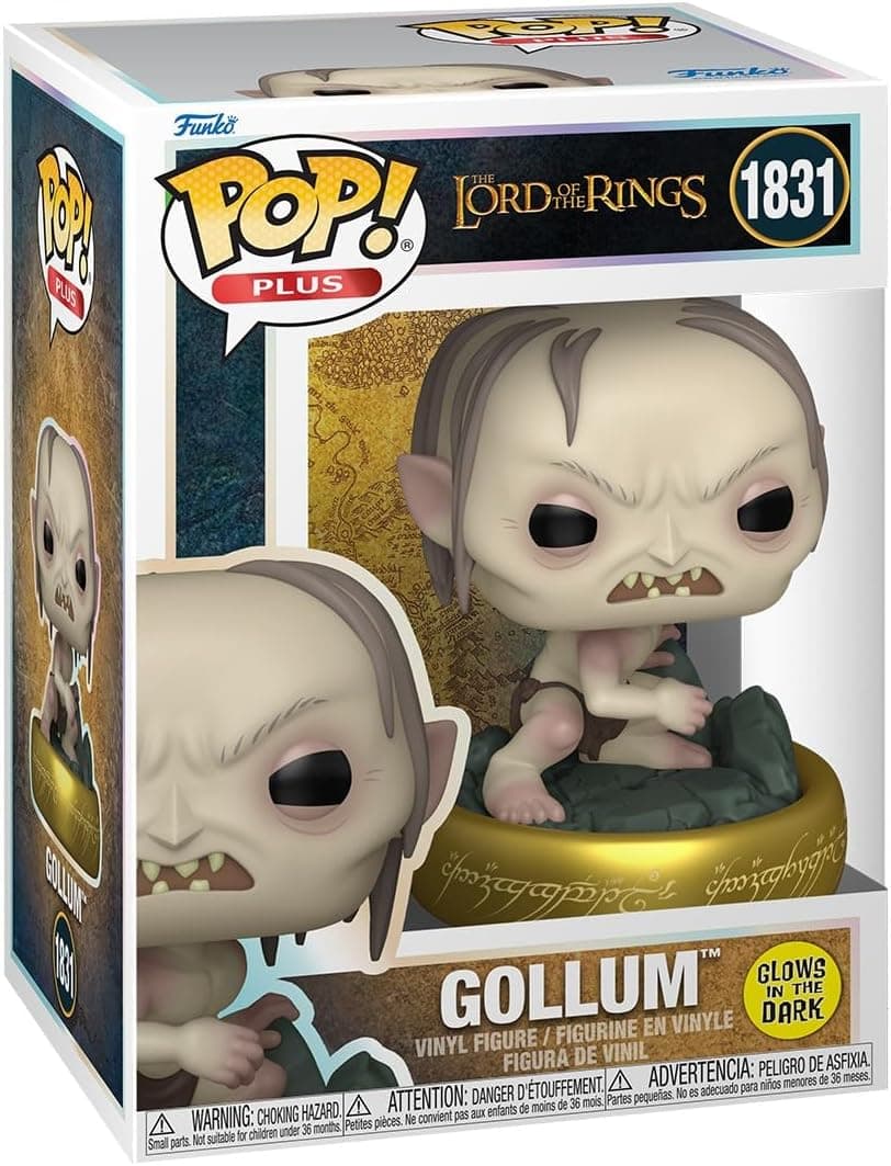 Funko Pop! Plus: Lord of The Rings - Gollum - Glow in The Dark - Figurine en Vinyle de Collection - Idée Cadeau - Produit Officiel - Jouets pour Enfants et Adultes