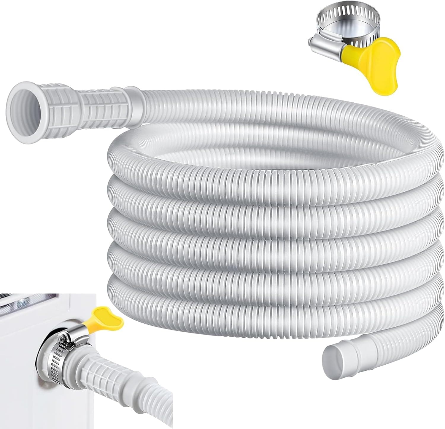 Tuyau De Vidange Flexible Pour Climatiseur Et Déshumidificateur - 4m Avec Pince Adaptateur En Caoutchouc Découpable(4 Mètres)