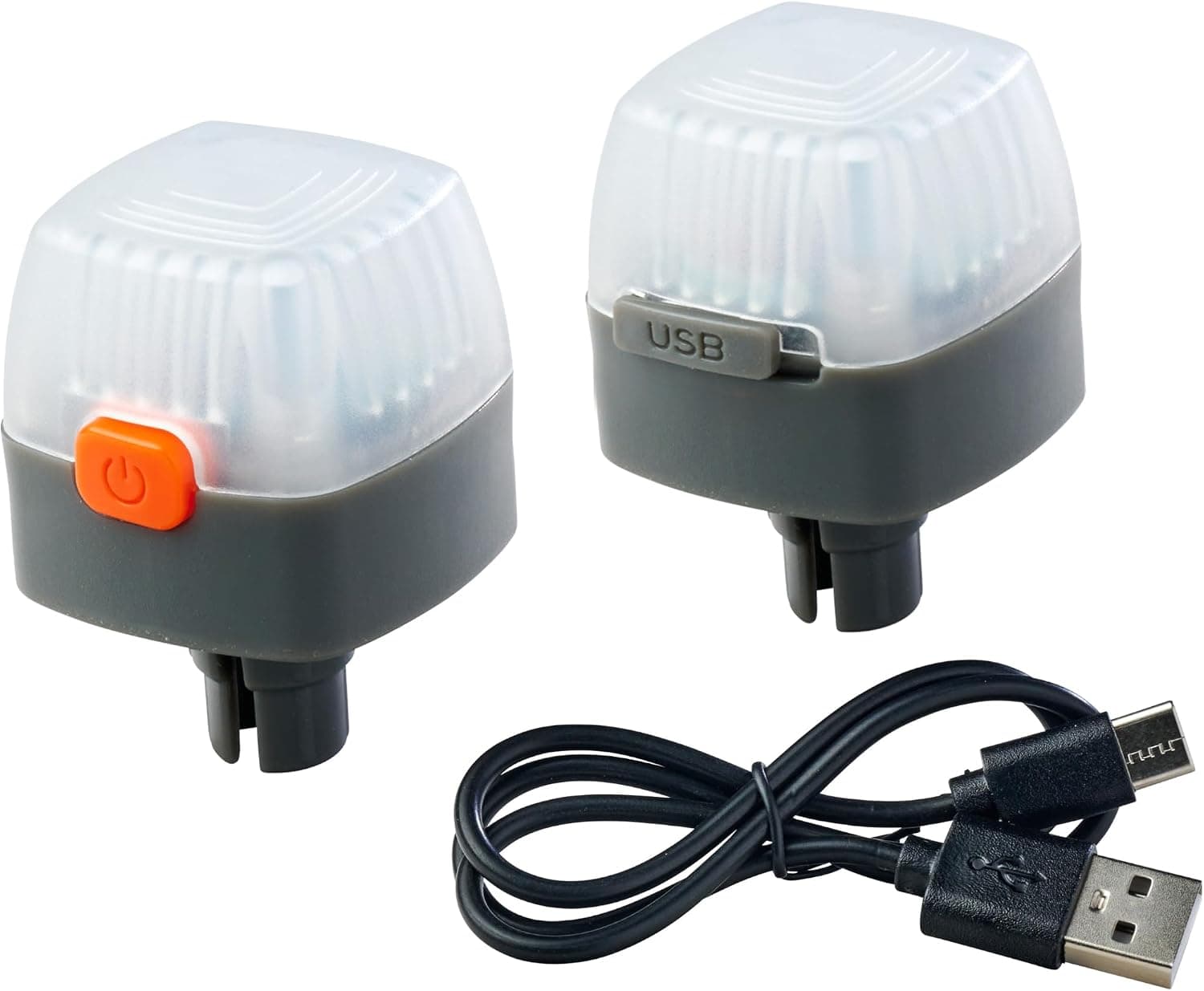 Eichhorn Lumière constructeur, 2 lumières pour embellir vos structures, pas besoin de batterie, câble de charge USB, 4 fonctions d'éclairage, encastrable avec barres et dés, en polypropylène, à partir