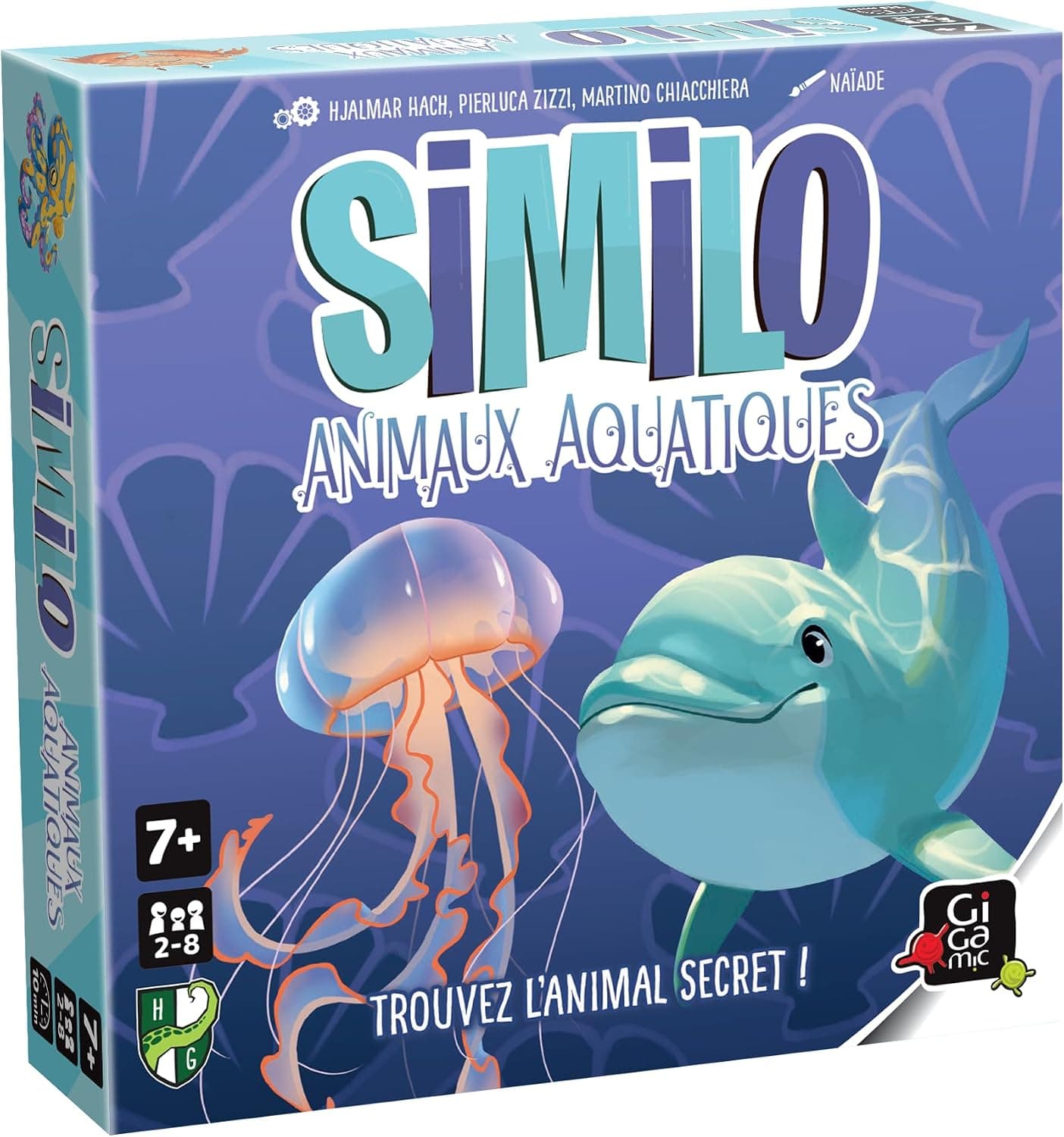 Gigamic - Similo Animaux Aquatiques - Jeu de déductif coopératif - pour Toute la Famille - A partir de 7 Ans - De 2 à 8 Joueurs.