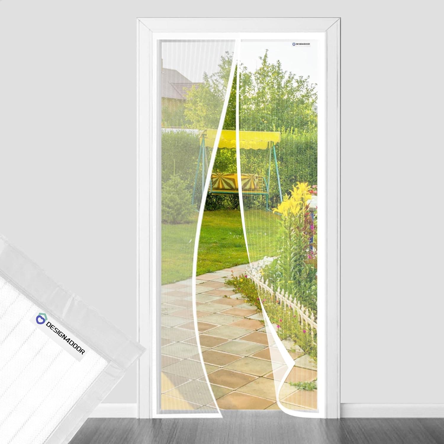 Moustiquaire Porte Fenetre 150x240, Dernière Version Moustiquaire Magnétique Pour Porte, Rideau Moustiquaire Magnétique Blanc, Protégez Votre Famille des Moustiques