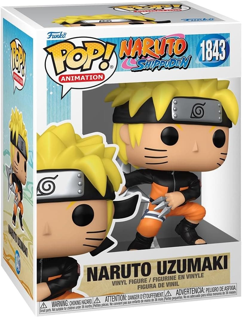 Funko Pop! Animation: Naruto Shippuden - Naruto with Shuriken - 1 in 6 Chance of Receiving The Rare Chase Variant (Metallic) - Styles May Vary - Figurine en Vinyle de Collection - Idée Cadeau