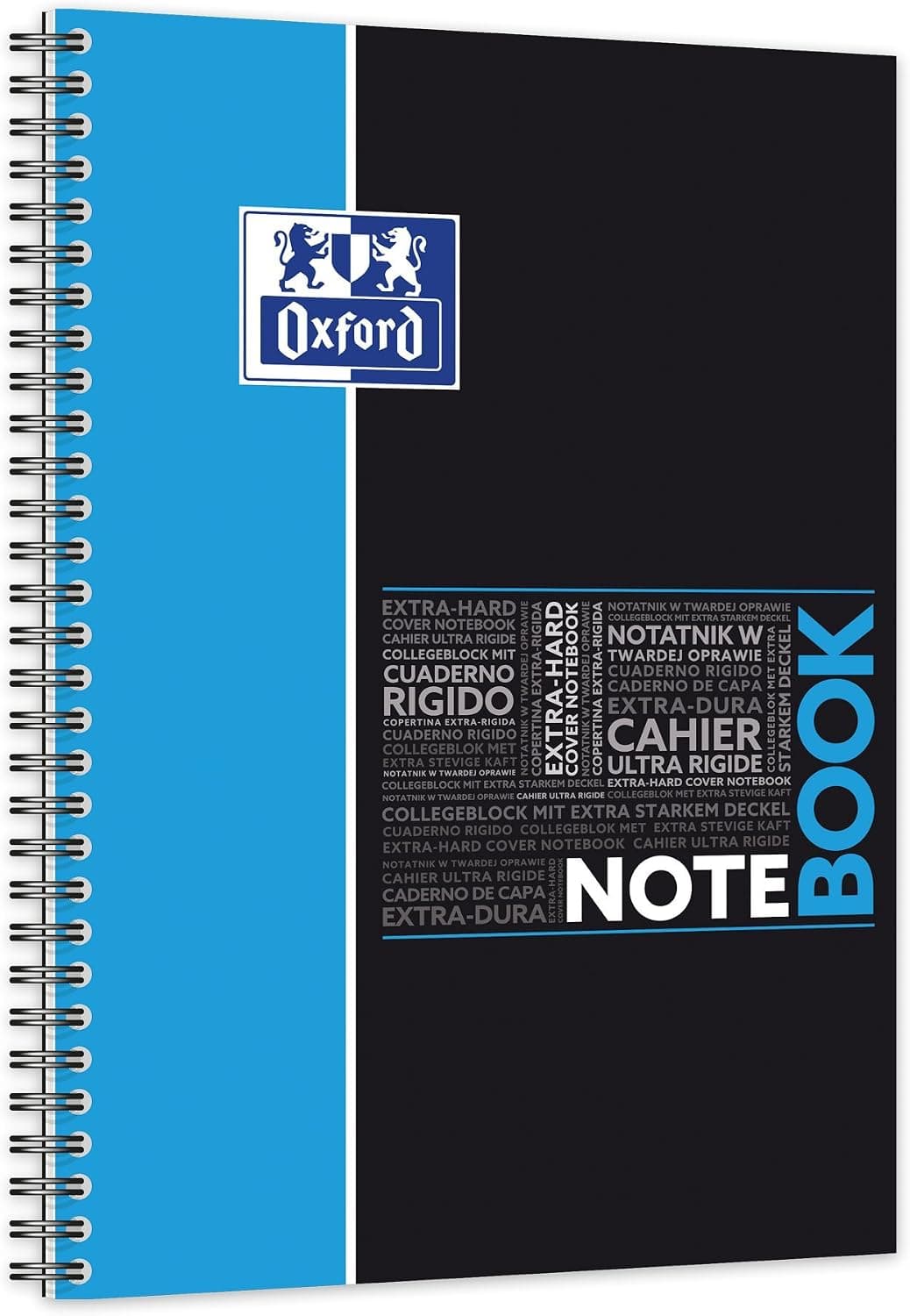 Oxford NoteBook Cahier à Spirales Format B5 (17 x 25cm) 160 Pages Grands Carreaux Seyès Couverture Polypro Couleur Aléatoire