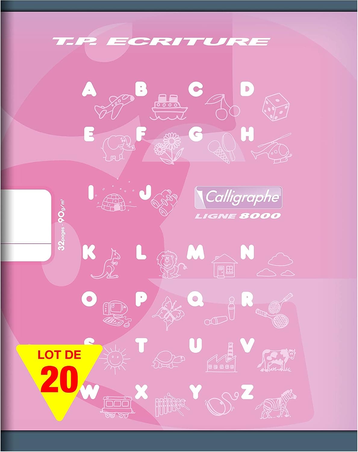 Calligraphe 108504C - Lot 20 Cahiers Travaux Pratiques Roses 17x22cm 32p