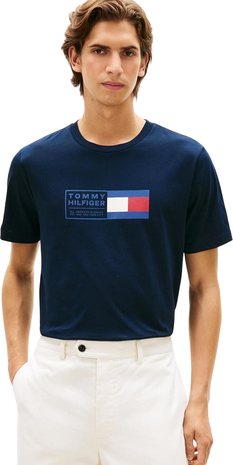 Tommy Hilfiger Brand Love Text Box Tee Mw0mw42366 T-Shirt S/S Homme