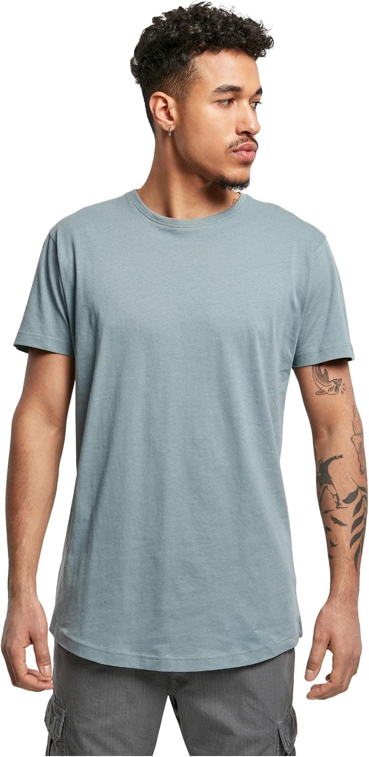 Urban Classics Tb638-shaped Long Tee Manches Courtes Ourlet Arrondi Col Rond Basique Streetwear Minimaliste 100% Coton Jersey Homme (Lot de 1)