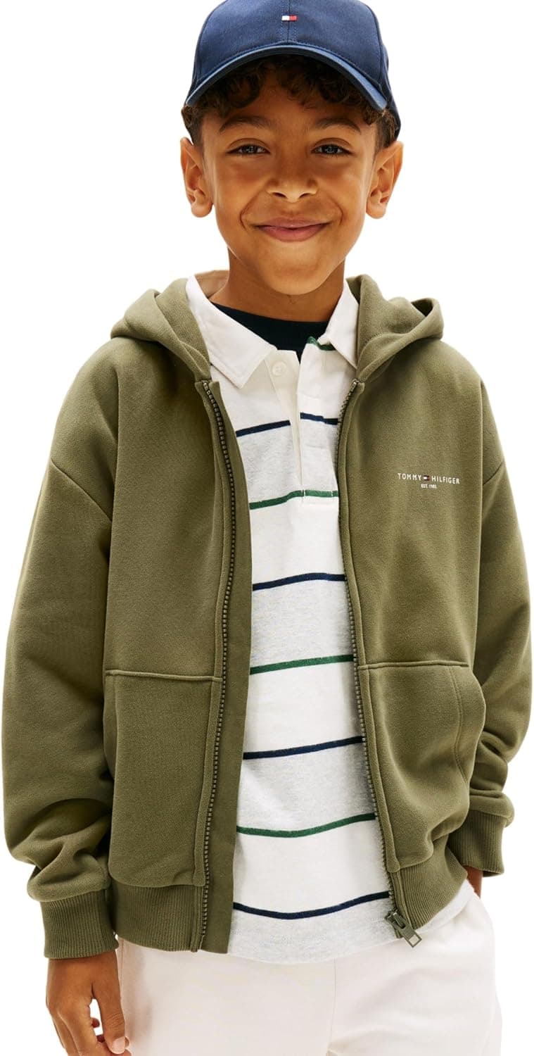 Tommy Hilfiger Mini Corp Zip Through Hoodie Ks0ks00726 Sweatshirts Mixte Enfant (Lot de 1)