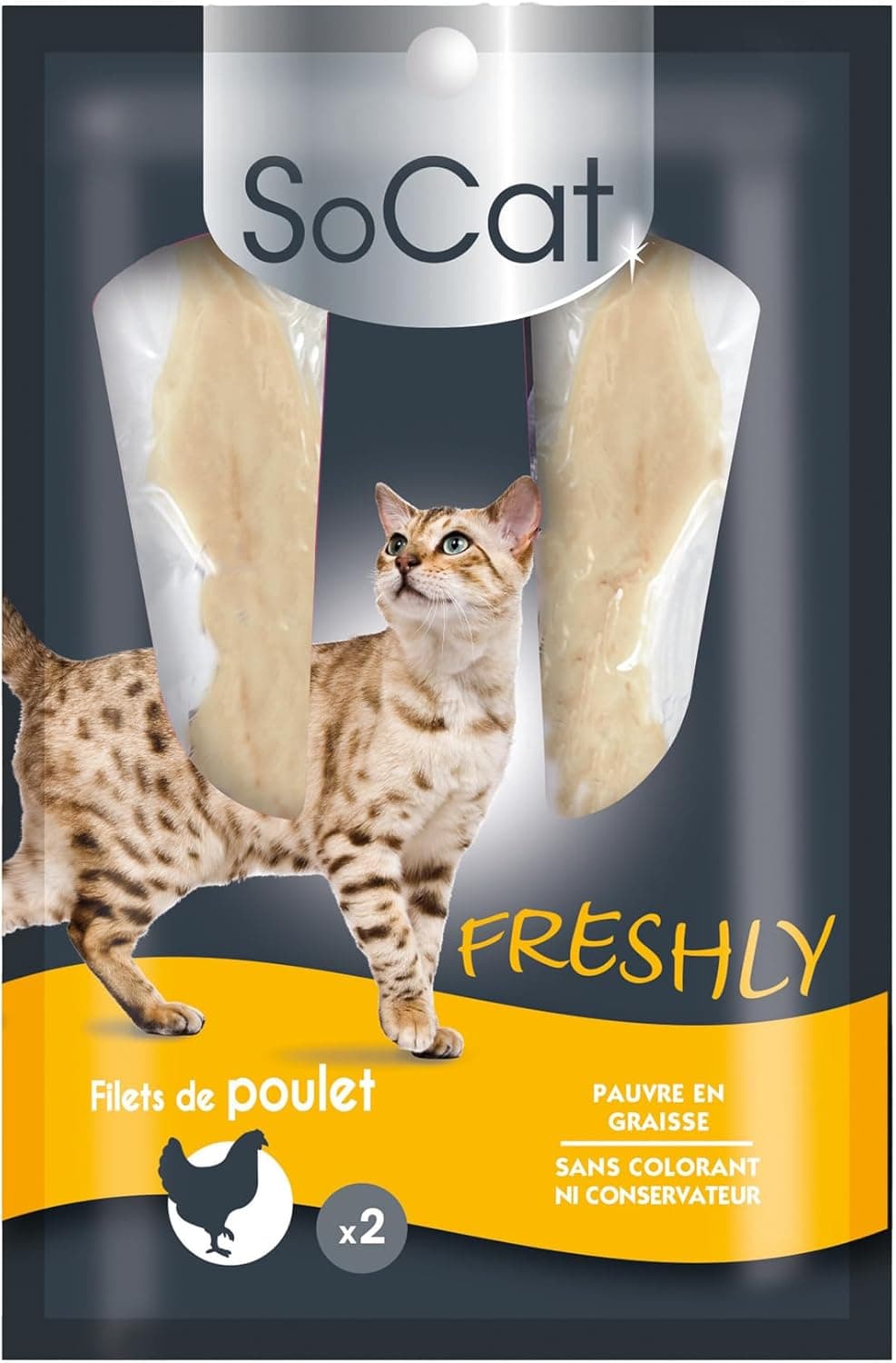 Riga Socat Freshly Friandise pour Chat Filet de Poulet 2 Pièces Friandise pour Chat 1 Unité