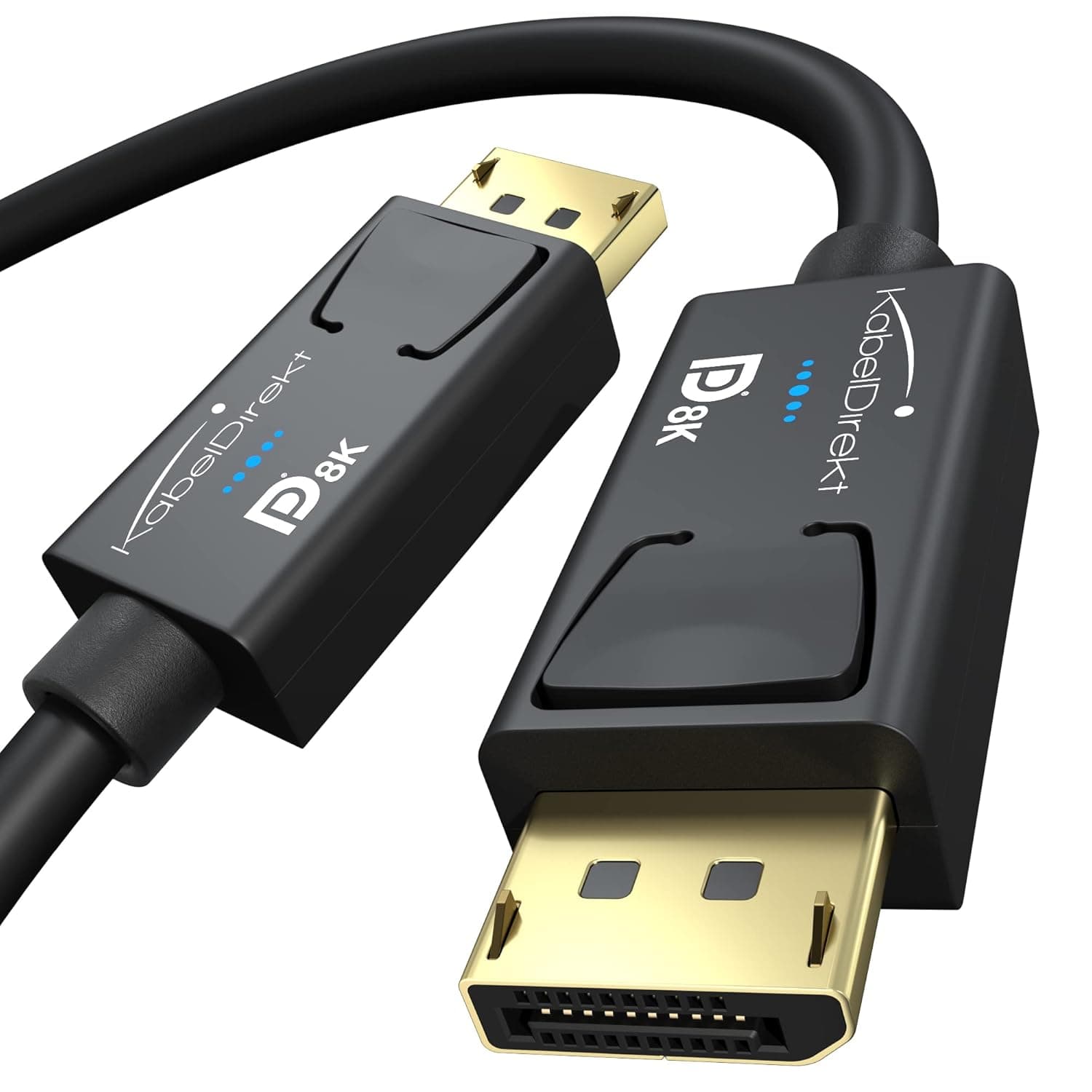 KabelDirekt – 5x Câble DisplayPort 8K, blindage AIS spécial, certification VESA – 1m (pour moniteurs/cartes graphiques/PC/portables de jeu DP 1.4 avec 8K à 60 Hz, 4K@120Hz, 144/165/240 Hz)