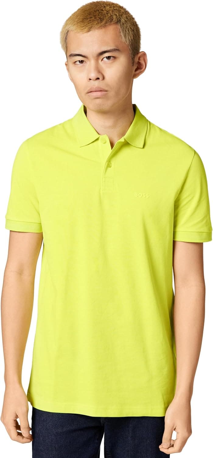 BOSS Polo en Piqué De Coton À Détails Contrastants