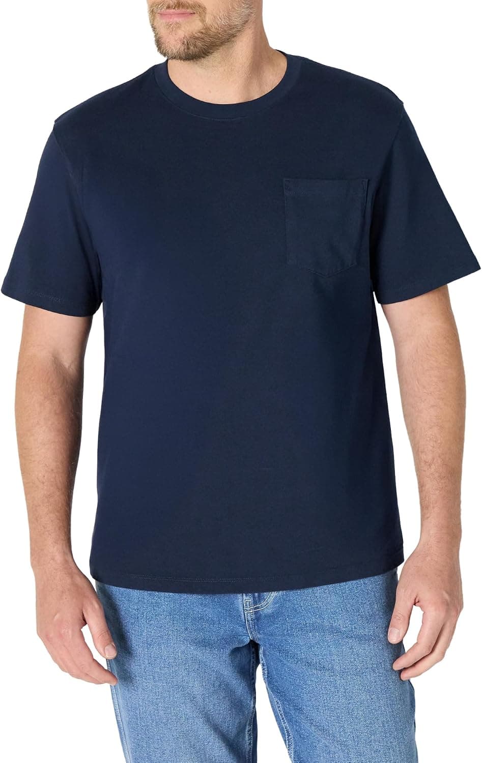 Amazon Essentials T-Shirt en Coton Épais à Coupe Décontractée avec Poche Poitrine Homme