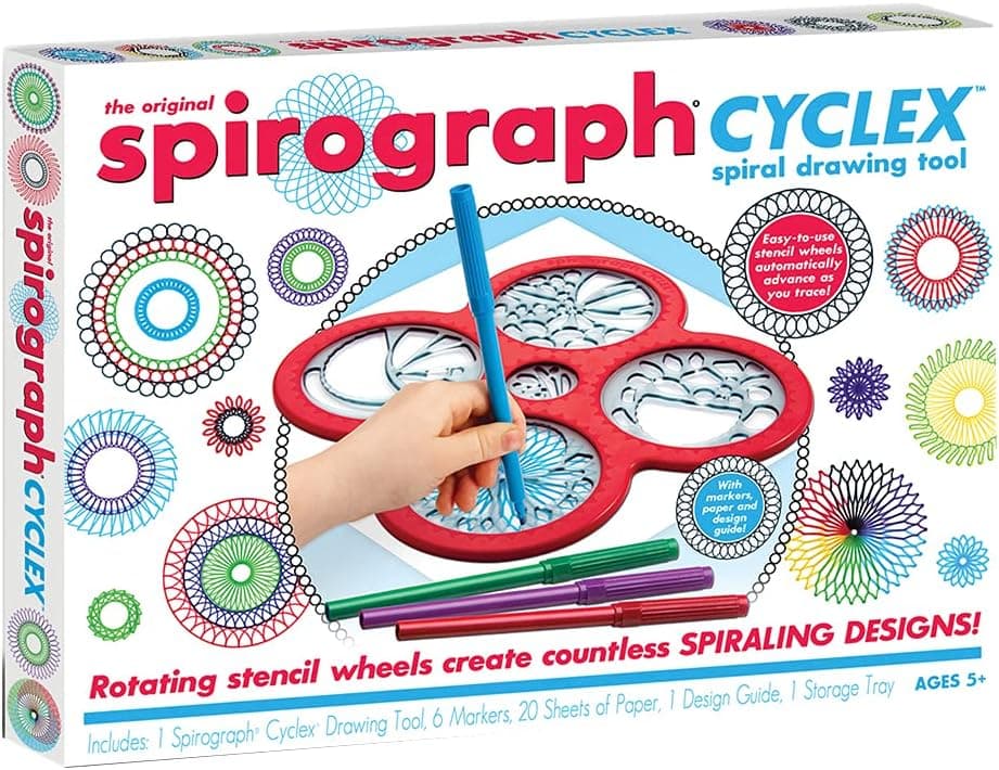 Spirograph - 33981-R1- Outil de Dessin Spirographe Cyclex, Ensemble de 89 pièces, Multi-colored