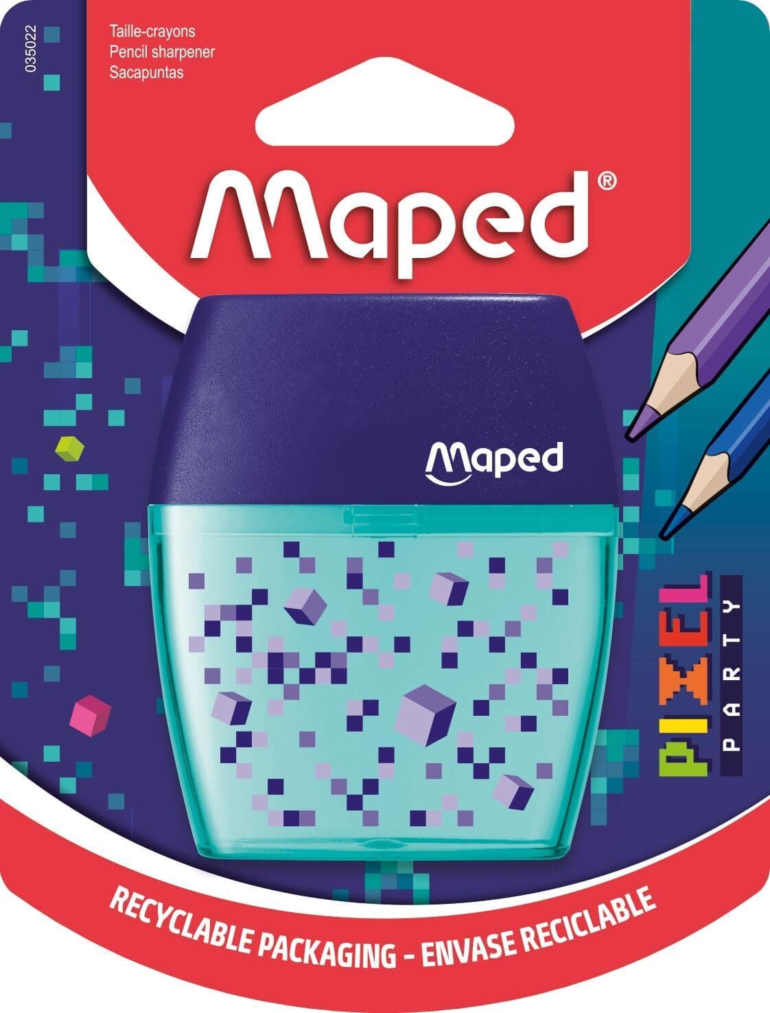 Maped - Taille-crayons Shaker - 2 trous - avec réservoir