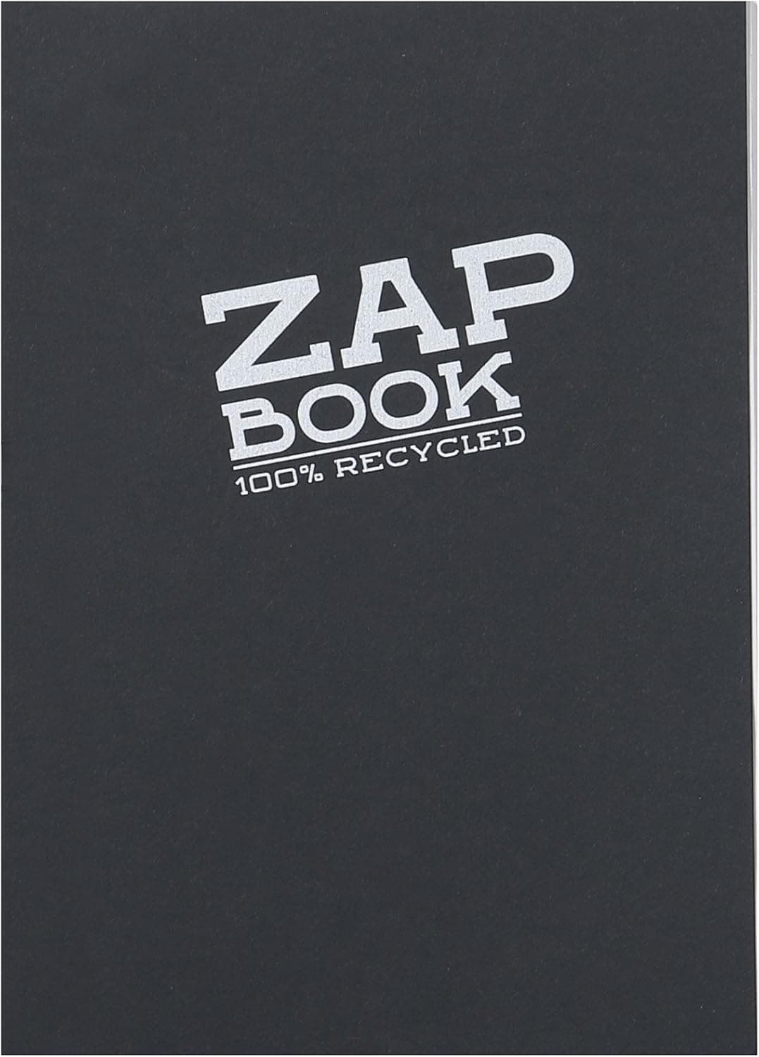 Clairefontaine 3364C Carnet Encollé Zap Book - 160 Feuilles Papier Croquis 100% Recyclé - A5 14,8x21 cm 80g - Couverture Noire