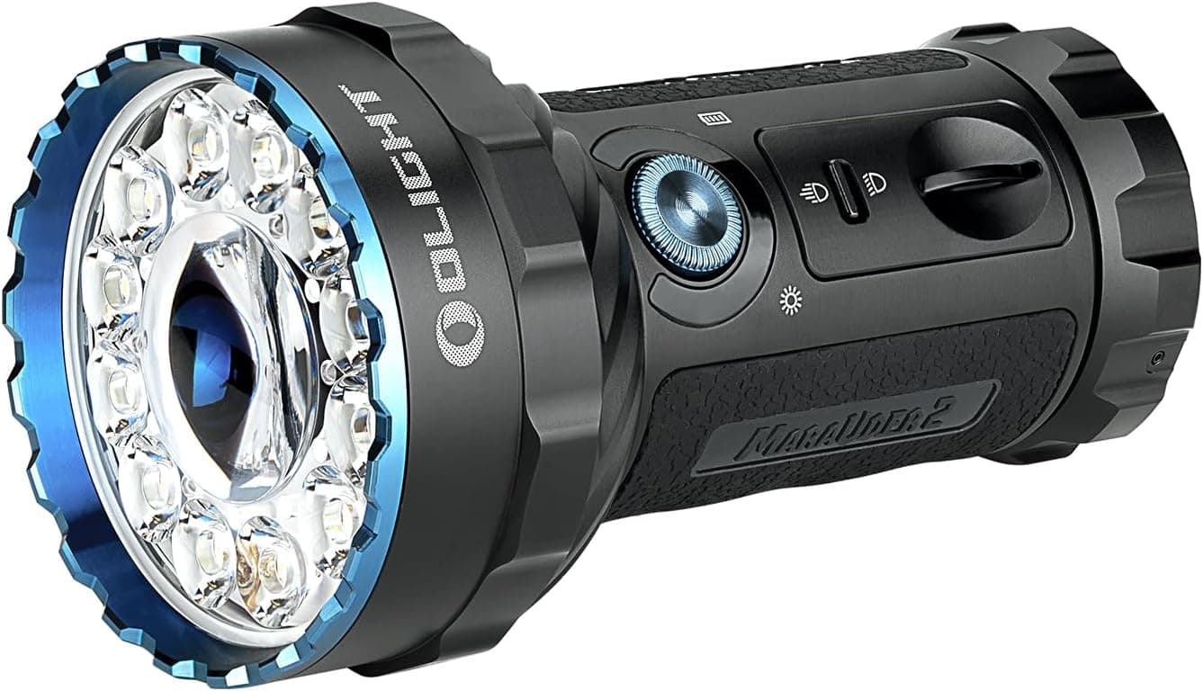 OLIGHT X7R Marauder2 Lampe Torche Tactique Puissante Max 14000 Lumens Portée Max 800 Mètres Flashlight de Poche LED IPX8 Étanche Rechargeable USB pour Extérieur et Urgence Camping Randonnée Bricolage