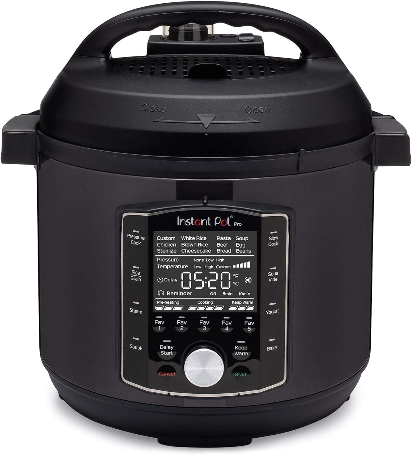Instant Pot Pro Autocuiseur Multifonction 10-en-1, 1200 W, 5,7 L – Mijoteuse, Cuiseur à Riz, Cuiseur Vapeur, Sauté, Stérilisateur, Yaourtière, Sous Vide – Acier Inoxydable Noir