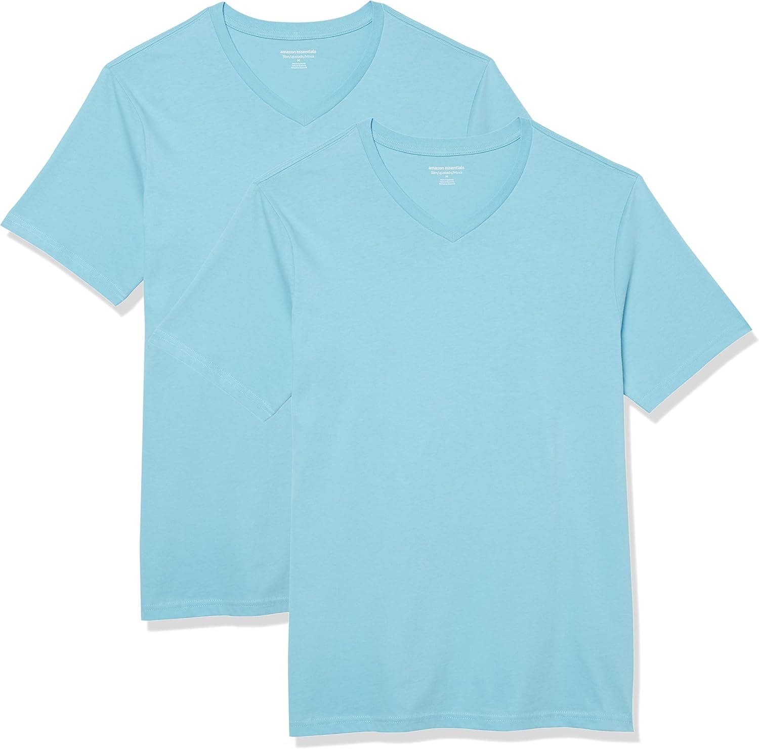 Amazon Essentials T-shirt avec col en v et manches courtes Homme, Lot de 2