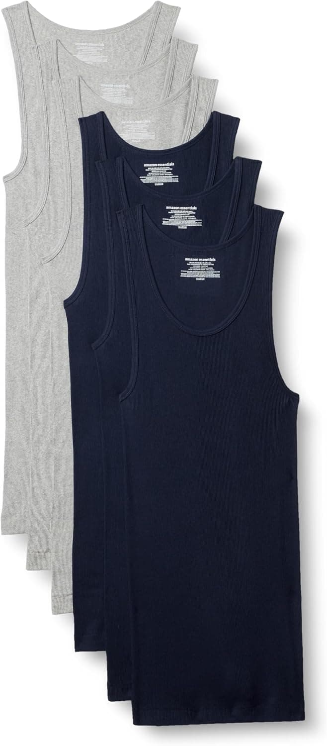 Amazon Essentials Maillots de Corps Légers Homme, Lot de 6