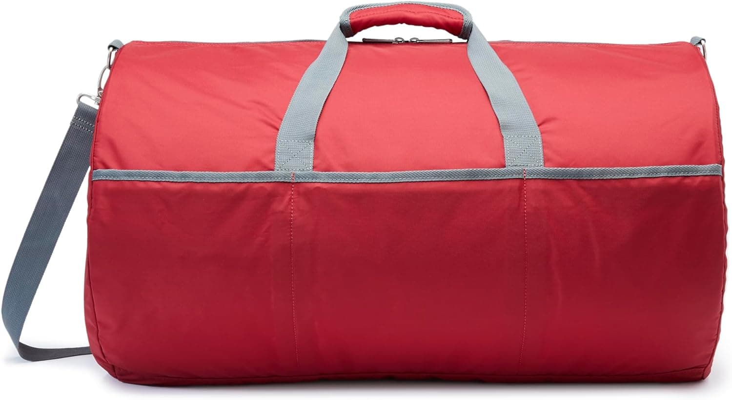 Amazon Essentials Grand Sac de Voyage Pliable en Nylon de 63,5cm pour Le Voyage, Rangement avec Poches Zippées, Capacité de 15,9kg, Rouge